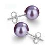 10/12mm Ocean Shell Pearl Stud Earrings Multicolor Shell Beads Pearl Stud Earrings Fashion Jewelry for Women-10MM Purple view 1