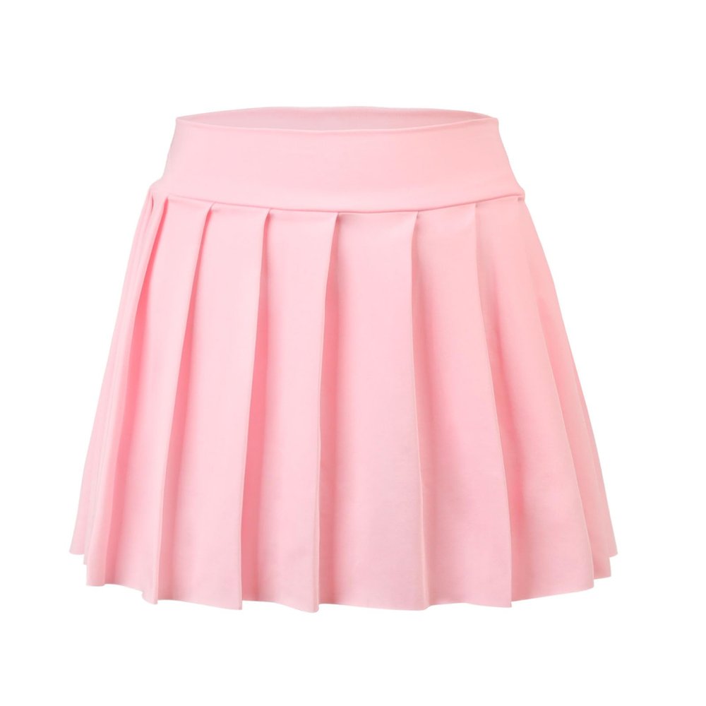 Bezioner Girls Tennis Skirt A-Line Pleated Skirt with Shorts Pocket Uniform Skort for Golf Athletic Cheerleading (Pink New,6-7 Years)