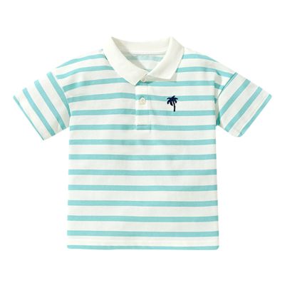 Baby Boys Gilrs Polo Shirts for Toddler Short Sleeve Stripe Tee Shirt Casual Summer Cotton Top (Mint Green, 3-4 Years)