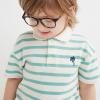 Baby Boys Gilrs Polo Shirts for Toddler Short Sleeve Stripe Tee Shirt Casual Summer Cotton Top (Mint Green, 3-4 Years) view 2