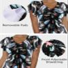 ECUPPER Women Short Sleeve Tankini Swim Dress Ruffled Flowy Skirt Swimsuits Tummy Control Two Piece Bathing Suits with Shorts Black Small view 4