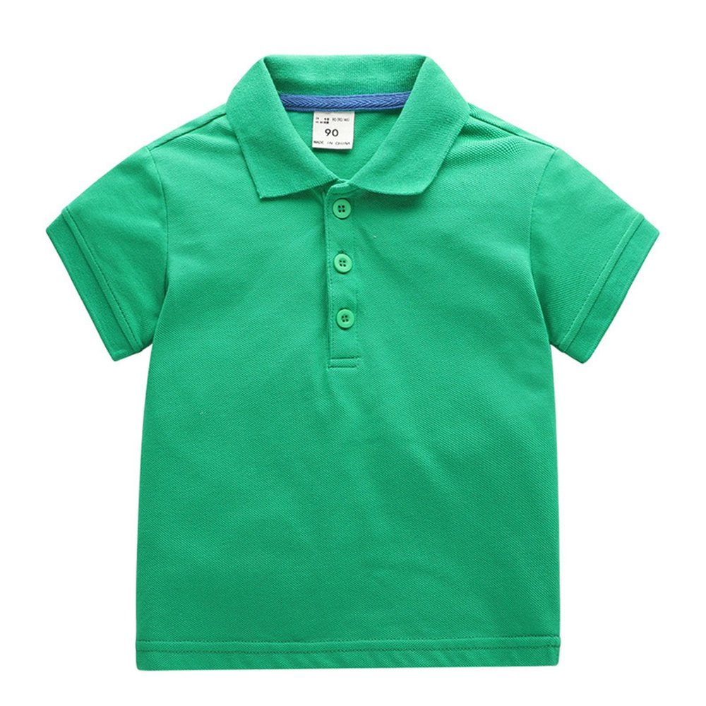 Baby Toddler Boys Classic Polo Shirts Kids Short Sleeve Shirt School Uniforms for Boys Back to (Green, 3-4 Years)