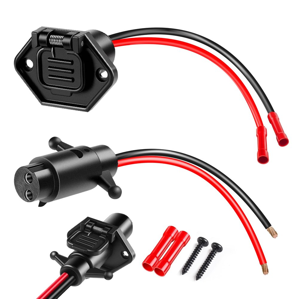 ATQYZLM Trolling Motor PlugProfessional Waterproof Trolling Motor Plugs 12V-24V8 Gauge 2 Wire Trolling Motor Plug and Receptacle for Minn Kota BoatTrolling Motor Quick Connect Easy to Use
