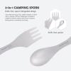 Boundless Voyage Titanium Spork Camping Spoon Fork Knife Combo with Bag Reusable Travel Utensils Ultralight Portabale Flatware for Outdoor Backpacking Hiking Picnic view 3