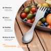 Boundless Voyage Titanium Spork Camping Spoon Fork Knife Combo with Bag Reusable Travel Utensils Ultralight Portabale Flatware for Outdoor Backpacking Hiking Picnic view 4
