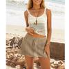 Women Swimsuit Coverups Crochet 2 Piece Skirt Sets Summer Beach Vacation Set Outfits Apricot view 3