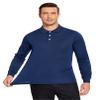 PINSPARK Long Sleeve Polo Shirts for Men Moisture Wicking Men's Golf Shirts Quick Dry Lightweight Golf Polos Collared Shirts Navy Blue view 2