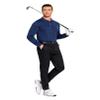PINSPARK Long Sleeve Polo Shirts for Men Moisture Wicking Men's Golf Shirts Quick Dry Lightweight Golf Polos Collared Shirts Navy Blue view 3