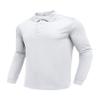 PINSPARK Golf Polos for Men Quick Dry Moisture Wicking Men's Long Sleeve Polo Shirts Lightweight Golf Polos White Polo Shirt view 1
