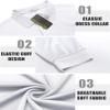 PINSPARK Golf Polos for Men Quick Dry Moisture Wicking Men's Long Sleeve Polo Shirts Lightweight Golf Polos White Polo Shirt view 4