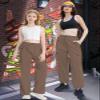 Cromoncent Girls High Waist Parachute Pants Y2K Cargo Trousers with Pockets, Coffee, 13-14 Years = Tag 170 view 3