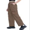 Cromoncent Girls High Waist Parachute Pants Y2K Cargo Trousers with Pockets, Coffee, 13-14 Years = Tag 170 view 4