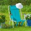 1 Pack Outdoor Beach Portable Lawn Chair,Portable Lightweight Folding Chair for Adults,Folding Beach Chair,Portable Backpack Foldable Camping Chair,with Cup Holder,for Patio Pool Yard Garden (Green) view 1