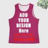 SCOCICI Personalized Gym Tank Tops for Men Workout Sleeveless Shirts Add Your Design Photo Text Logo Full Print Your Design Muscle Athletic Summer Beach t Shirt Style13 Rosered view 3