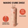 BOTTLE BOTTLE Insulated Water Bottle 24oz with Straw Lid and Handle for Sports Travel Gym Stainless Steel Water Bottles Double-Wall Vacuum Metal Leak Proof BPA-Free (Petal Passion) view 4