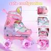 Besketo Girls Toddler Skates, 4 Size Adjustable, Sparkling Skates Indoor Outdoor, Birthday Gift for Youth - J7-J10 view 3
