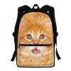 PJHEQOXE 2024 Girls Boys Backpack for School or Daily Use Orange Kitten Cat Print Unisex School Bag Travel Backpacks Elementary Students School Supplies view 1