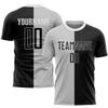 Black Grey Soccer Jersey Sets for Men Boys Women, Customized Soccer Shirt and Shorts Football Uniform with Name Logo Number Printed, Personalized Sports Team Jerseys for Adults Youth view 2