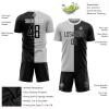 Black Grey Soccer Jersey Sets for Men Boys Women, Customized Soccer Shirt and Shorts Football Uniform with Name Logo Number Printed, Personalized Sports Team Jerseys for Adults Youth view 3