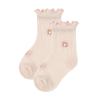American Trends Girls Ruffle Socks 3-5T Mesh Solid Summer Cute Frilly Dress Toddler Crew Socks for Kids Pink Flower L view 1
