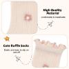 American Trends Girls Ruffle Socks 3-5T Mesh Solid Summer Cute Frilly Dress Toddler Crew Socks for Kids Pink Flower L view 4