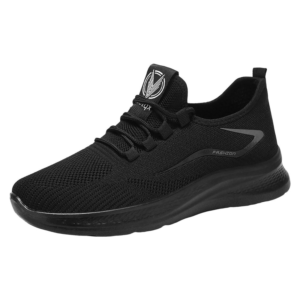 IWIHMIV Mens Casual Sneakers Mens Running Shoes Walking Tennis Shoes Slip On Breathable Lightweight Sports Sneakers Outdoor Shoes (Black, 10)
