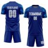 Personalized Blue Soccer Jersey Sets for Men Boys, Customized Soccer Shirts and Shorts Football Uniform with Name Logo Number Printed, Design Sports Team Jerseys for Adults Youth Unisex view 1