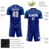 Personalized Blue Soccer Jersey Sets for Men Boys, Customized Soccer Shirts and Shorts Football Uniform with Name Logo Number Printed, Design Sports Team Jerseys for Adults Youth Unisex view 3