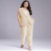YiZYiF Women 2 Piece Business Casual Outfits Sleeveless Vest Blazer and Wide Leg Pants Office Work Suit Sets White X-Large view 3