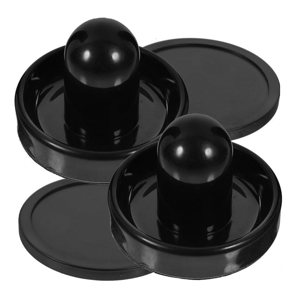 Abaodam Mini Air Hockey Pucks and Paddles Ice Hockey Pucks Goal Handles Paddles Replacement Game Tables Accessories Parts Set Black