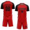Customized Red Soccer Jersey Sets for Men Boys Women, Personalized Soccer Shirts and Shorts Football Uniform with Name Logo Number Printed, Design Sports Team Jerseys for Adults Youth view 1