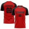 Customized Red Soccer Jersey Sets for Men Boys Women, Personalized Soccer Shirts and Shorts Football Uniform with Name Logo Number Printed, Design Sports Team Jerseys for Adults Youth view 2