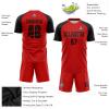 Customized Red Soccer Jersey Sets for Men Boys Women, Personalized Soccer Shirts and Shorts Football Uniform with Name Logo Number Printed, Design Sports Team Jerseys for Adults Youth view 3