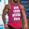 SCOCICI Personalized Mens Sleeveless t Shirts Athletic Workout Tank Top Soft t-Shirt for Gym Add Your Logo Text Picture Full Print Design Style08 Rosered, 5X-Large view 2
