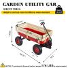 QUAWIP Outdoor Garden Cart Heavy Duty Steel w/Removable Wooden Side Panels Cargo Red Wagon with 10" All-Terrain Air Tires,Foldable Handle Cart,Gardening Supplies(Red) view 2