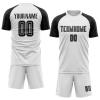 Customized Black White Soccer Jerseys Sets, Personalized Soccer Uniforms Sports T-Shirts and Shorts with Name Number Team Logo Printed for Youth Teens Boys Girls Men Women view 1