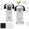 Customized Black White Soccer Jerseys Sets, Personalized Soccer Uniforms Sports T-Shirts and Shorts with Name Number Team Logo Printed for Youth Teens Boys Girls Men Women view 3