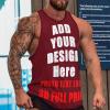 scocici Custom Sleeveless Shirts for Men Workout Tank Tops Personalized Muscle Tee Printed Style12 DarkRed, 5X-Large view 2