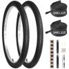 24" x 2.125" Mountain Bike Tire Replacement Set, 2 Pack 24 inch Bike Tires & 24x2.125 Bike Tubes & Tire Replacement Set, 30mm Schrader Valve Inner Tubes Rubber Tires for Hard Roads, Muddy Trails view 1