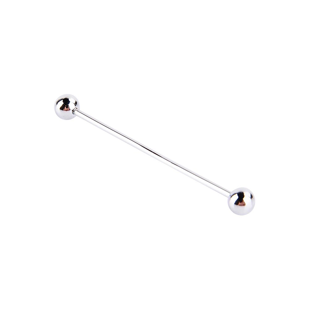 6Cm Men Plated Steel Collar Tie Stud Barbell Bar Clasp Brooch Unique Design, Sel Collar Pins With Balls Collar, Siler Shirt For Men Dress Shirts, Mens Dress Shirt