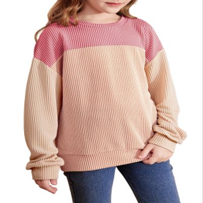 blibean Teen Girls Fall Shirts Big Kid Puff Long Sleeve Striped Color Block Tops Little Girl Spring Tee Shirt Casual Crewneck Tunic Blouse Clothes Size 10-11 Year Old Pink