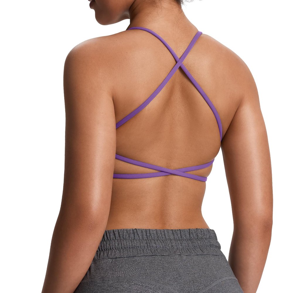 Aoxjox Women's Workout Sports Bras Fitness Trinity Ivy Low Impact Bra Yoga Crop Tank (Chive Blossom, X-Small)