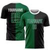 Custom Green Black Soccer Jersey Sets for Men Boys Women, Personalized Soccer Shirts and Shorts Football Uniform with Name Logo Number Printed, Design Sports Team Jerseys for Adults Youth view 2