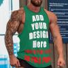 scocici Custom Mens Sleeveless t Shirts for Gym Summer Beach Muscle Tee Printed Add Your Photo Logo Text Workout Tank Tops Style07, Small, Classicgreen view 2