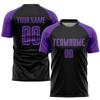 Purple Black Soccer Jersey Sets for Men Boys Women, Customized Soccer Shirt and Shorts Football Uniform with Name Logo Number Printed, Personalized Sports Team Jerseys for Adults Youth view 2