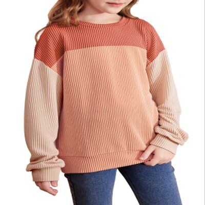 blibean Teen Girls Fall Shirts Big Kid Puff Long Sleeve Striped Color Block Tops Little Girl Spring Tee Shirt Casual Crewneck Tunic Blouse Clothes Size 6-7 Year Old Red