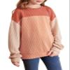 blibean Teen Girls Fall Shirts Big Kid Puff Long Sleeve Striped Color Block Tops Little Girl Spring Tee Shirt Casual Crewneck Tunic Blouse Clothes Size 6-7 Year Old Red view 1