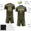 Customized Soccer Jersey Sets Camo Green for Men Boys Women, Personalized Soccer T-Shirts and Shorts Football Uniforms with Name Logo Number Printed, Design Sports Team Jerseys for Adults Youth view 3