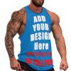 SCOCICI Custom Mens Sleeveless t Shirts for Gym Summer Beach Muscle Tee Printed Add Your Photo Logo Text Workout Tank Tops Style01, Medium, Sportblue view 1