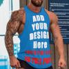 SCOCICI Custom Mens Sleeveless t Shirts for Gym Summer Beach Muscle Tee Printed Add Your Photo Logo Text Workout Tank Tops Style01, Medium, Sportblue view 2